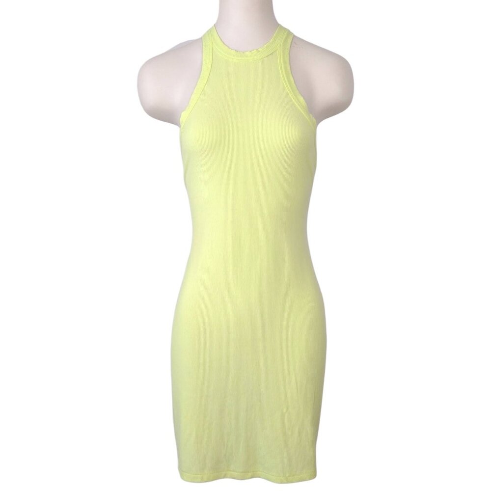Skims Soft Lounge Tank Mini Dress Lemonade modal blend ribbed stretch yellow